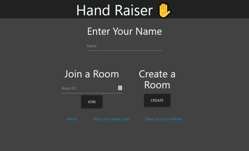 Hand Raiser menu